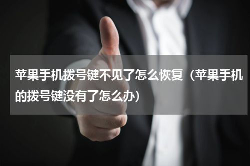 苹果手机拨号键不见了怎么恢复(苹果手机的拨号键没有了怎么办)