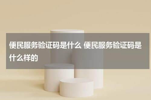 便民服务验证码是什么 便民服务验证码是什么样的