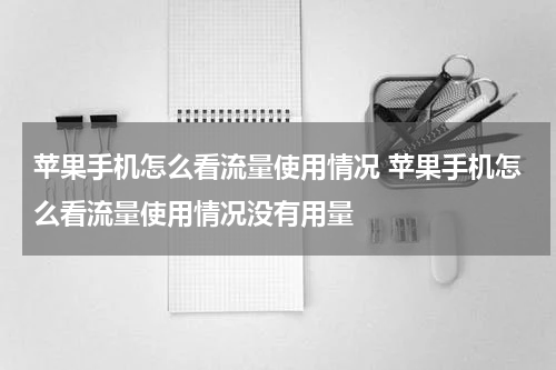 苹果手机怎么看流量使用情况 苹果手机怎么看流量使用情况没有用量