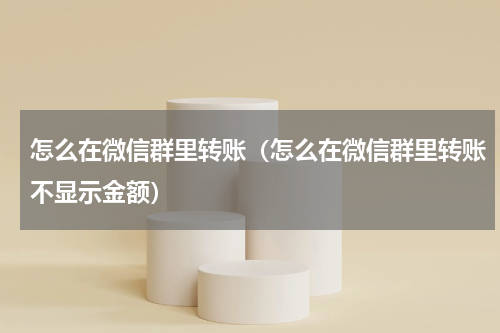 怎么在微信群里转账（怎么在微信群里转账不显示金额）