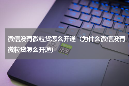 微信没有微粒贷怎么开通(为什么微信没有微粒贷怎么开通)