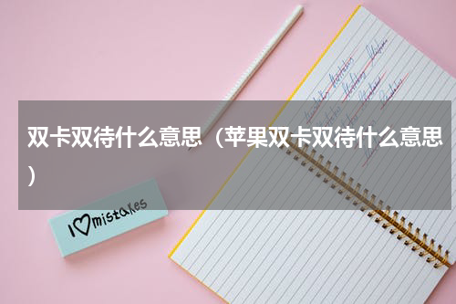 双卡双待什么意思（苹果双卡双待什么意思）