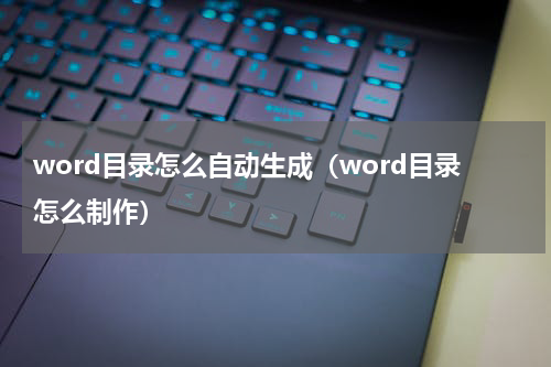 word目录怎么自动生成(word目录怎么制作)