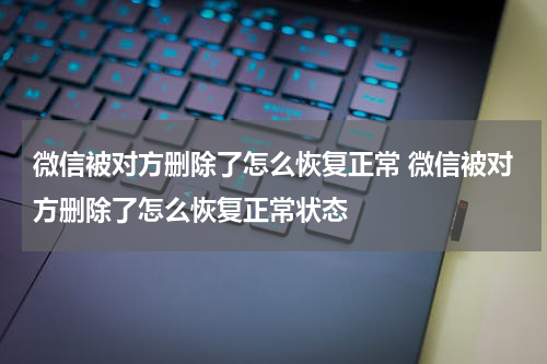 微信被对方删除了怎么恢复正常 微信被对方删除了怎么恢复正常状态