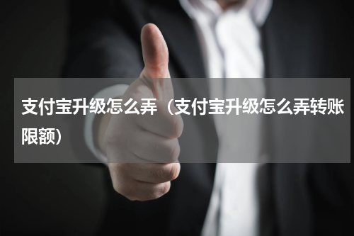 支付宝升级怎么弄（支付宝升级怎么弄转账限额）