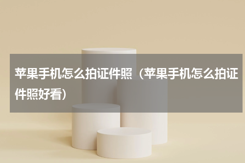 苹果手机怎么拍证件照（苹果手机怎么拍证件照好看）