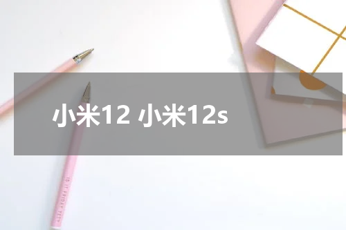 小米12 小米12s