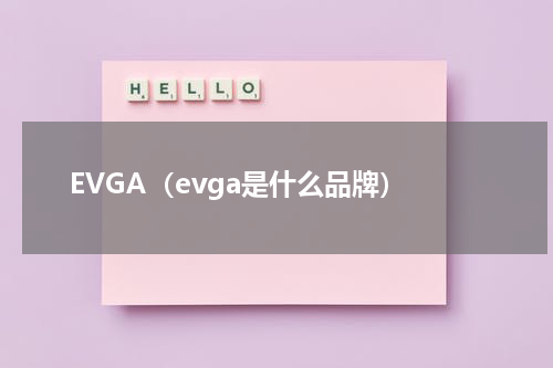 EVGA（evga是什么品牌）