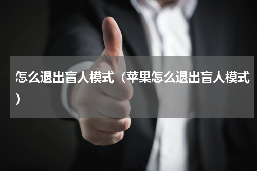 怎么退出盲人模式（苹果怎么退出盲人模式）