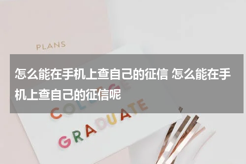 怎么能在手机上查自己的征信 怎么能在手机上查自己的征信呢