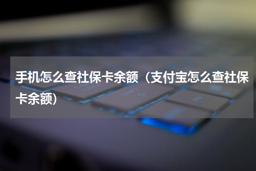 手机怎么查社保卡余额（支付宝怎么查社保卡余额）