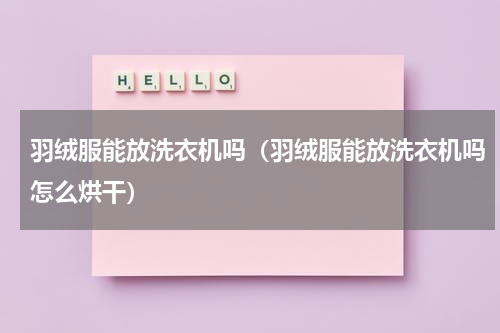 羽绒服能放洗衣机吗（羽绒服能放洗衣机吗怎么烘干）