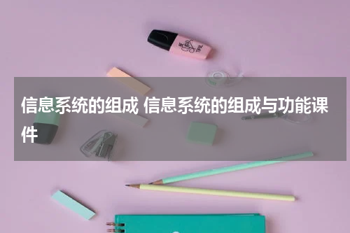 信息系统的组成 信息系统的组成与功能课件