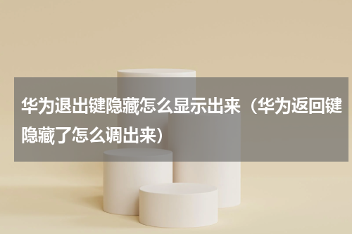 华为退出键隐藏怎么显示出来（华为返回键隐藏了怎么调出来）