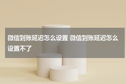 微信到账延迟怎么设置 微信到账延迟怎么设置不了
