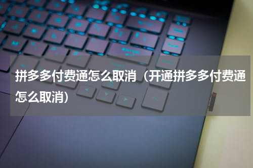 拼多多付费通怎么取消（开通拼多多付费通怎么取消）