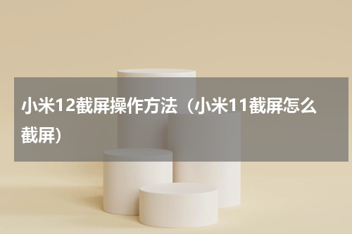 小米12截屏操作方法（小米11截屏怎么截屏）