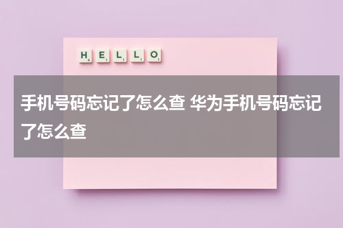 手机号码忘记了怎么查 华为手机号码忘记了怎么查