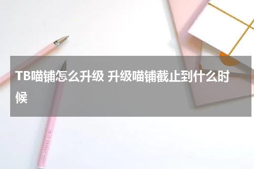 TB喵铺怎么升级 升级喵铺截止到什么时候