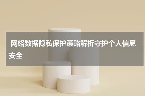  网络数据隐私保护策略解析守护个人信息安全