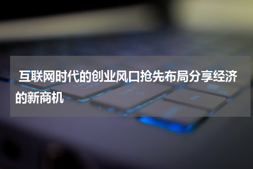 互联网时代的创业风口抢先布局分享经济的新商机