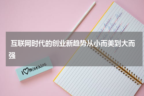  互联网时代的创业新趋势从小而美到大而强