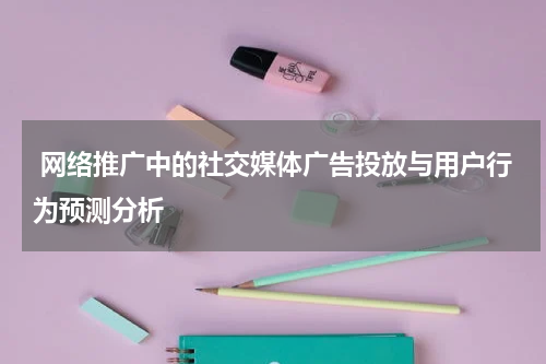  网络推广中的社交媒体广告投放与用户行为预测分析