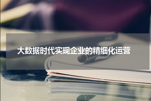  大数据时代实现企业的精细化运营