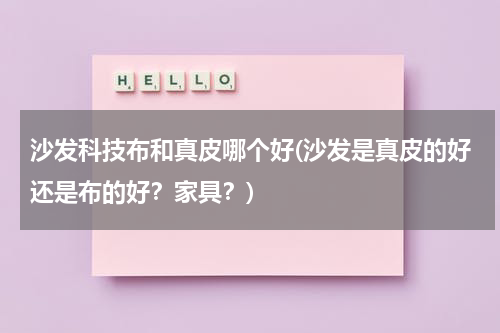 沙发科技布和真皮哪个好(沙发是真皮的好还是布的好?家具?)